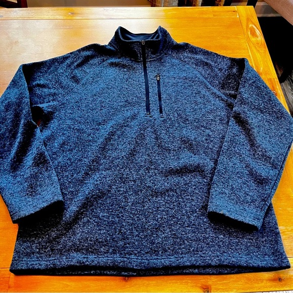 Eddie Bauer better Sweater Mens XL Blue 1/4 Zip Pullover Fleece Jacket Outdoor - Picture 1 of 8